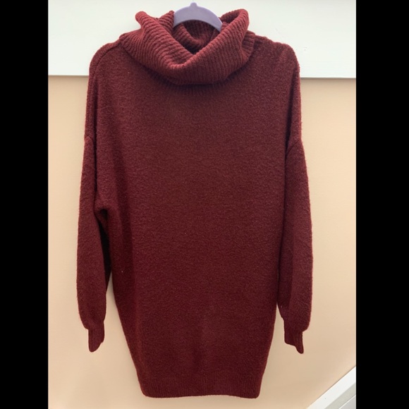 Express Dresses & Skirts - Express Red Turtleneck Sweater Dress